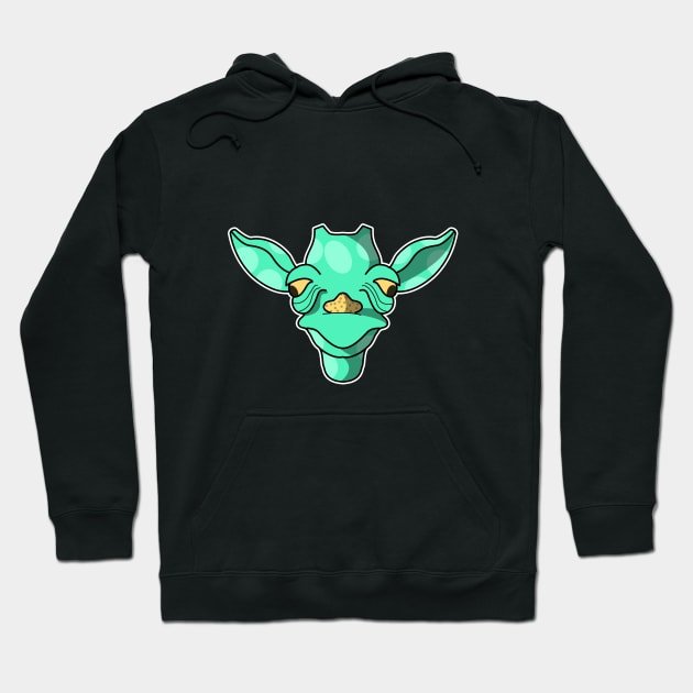 cute cyan baby giraffe face Hoodie by dwalikur